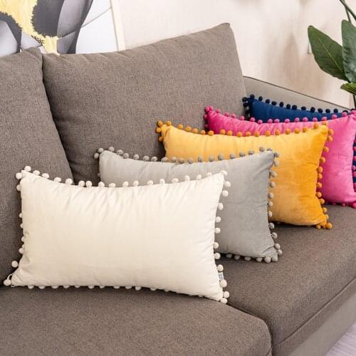 Soft Velvet Sofa Pillowcase Solid Color decorative Cushion Cover Without Core 45 X 45