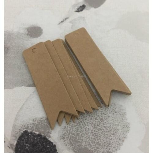 Free shipping blank arrow shape cutting tag 2x7cm 500 pcs a lot/kraft paper tag/hang tag/bookmark/gift card/garment label