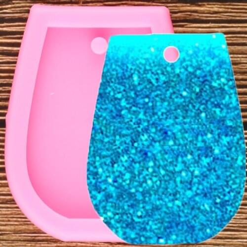 Shiny Wine Glass Shape Keychains Mold Cup Silicone Moulds For Key Chain Pendant Clay DIY Jewelry Making Epoxy Resin Mould