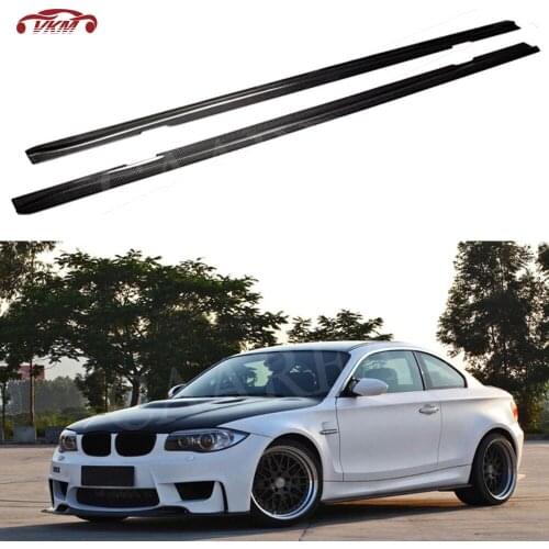 Carbon Fiber Side Skirts Aprons Kit For BMW E82 E88 1M 120i 125i 128i 2011 2PCS / Set Car styling