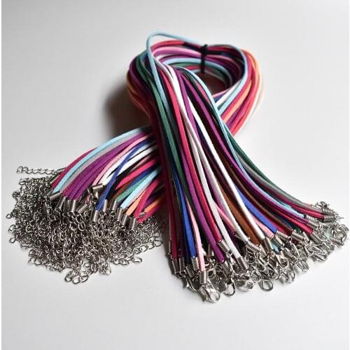 Fast Ship 3mm mixed Korea velvet Cord Necklace Rope Chain Lobster Clasp DIY Jewelry Accessories Wholesale 100pcs/lot free ship