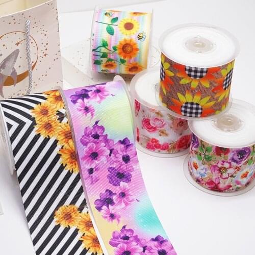 DIY Cartoon Flower Printed Grosgrain Ribbon For Craft Supplies Sewing Accessories 5 Yards, Planar Resins Mold 10 Pieces. 52736