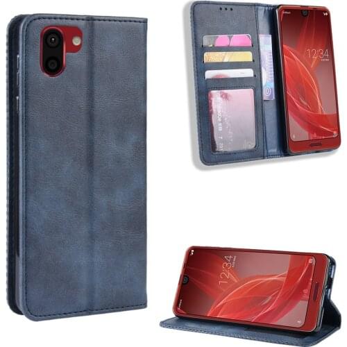 For Sharp Aquos R2 Case Sharp R2 Wallet Flip Style Vintage Leather Phone Bag Cover For Sharp Aquos R2 SH-03K with Photo frame
