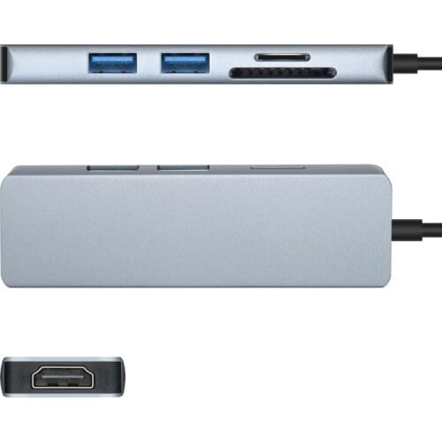 Type C Expansion Dock 5 In 1 USB-C Hub Dongle USB C Sd/TF Card Reader USB 3.0/USB2.0 Type-C HDMI-compatible for MacBook Laptop