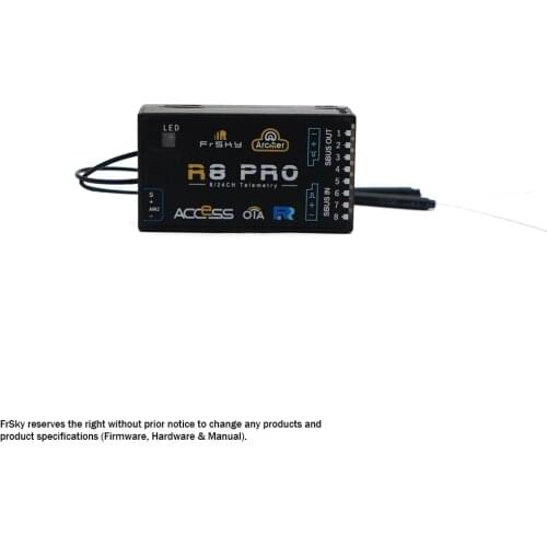 FrSky 2.4GHz ACCESS ARCHER R8 Pro RECEIVER with OTA Supports Signal Redundancy has 8 high-precision PWM channel outputs