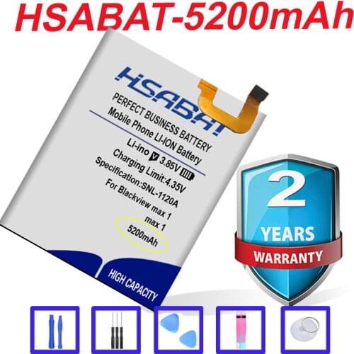 HSABAT Top Brand 100% New 5200mAh Battery for Blackview max 1 in stock