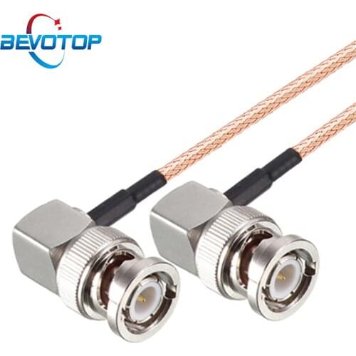 HD SDI Video Connector Cable RG179 BNC Male to BNC Right Angle Plug For BMCC Blackmagic Camera RF Coaxial Cable 15CM 60CM