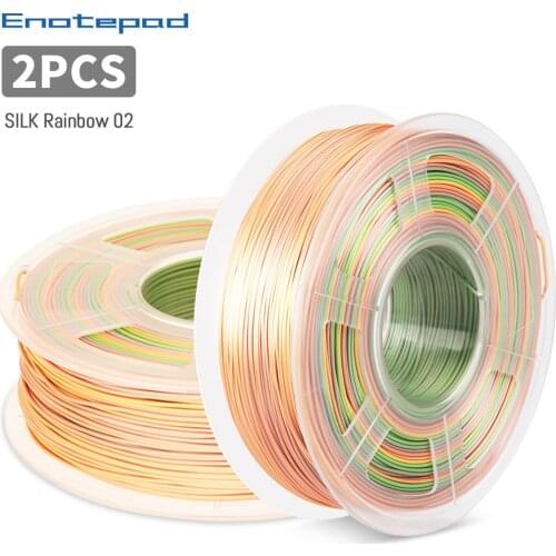 Enotepad SILK Rainbow Filament set 3D Printing Materials for Printer 1kg 2.2 lbs 1.75mm 339M per roll for 3D printing Refills