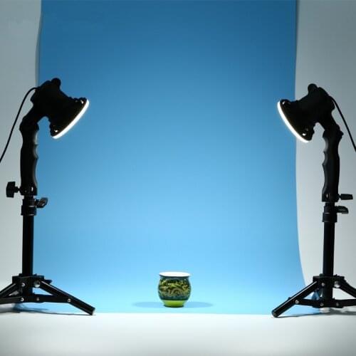 CY 2 pcs photo studio flash LED lamp photography studio light bulb portrait soft box fill lights bulb + 2*37CM light stand