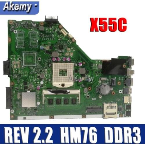 Amazoon X55C 2GB RAM Mainboard REV 2.2 For Asus X55C X55VD X55V X55CR Laptop Motherboard SLJ8E HM76 DDR3 100% Test Free Shipping