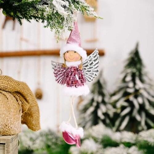 M17D 9.06in Height Angel Christmas Tree Decoration Doll for Holiday Supplies Best Present for Kids Girls Boys Teenagers