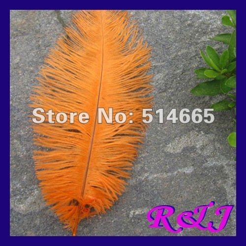 Wholesale 50PCS 18-20inch 45-50cm orange OSTRICH FEATHER real ostrich drab feather EMS Free Shipping