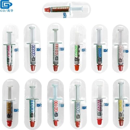 Net Weight 1 Gram 2 Pieces Per Lot Short Syringe Packaging GD Brand Series GD900-1 Thermal Grease Paste Heat Sink Compound SSY1