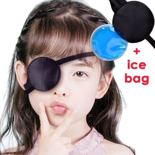 100% Pure Silk Medical Eyes Patch Occluder for Children Treat Kids Amblyopia Traniing Eyemasks Orthoptic Cover One Eye + Ice Bag