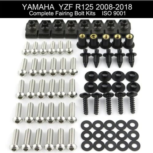 Fit For Yamaha YZFR 125 YZF-R125 2008-2015 2016 2017 2018 Motorcycle Complete Full Fairing Bolts Kits Clips Nut Stainless Steel