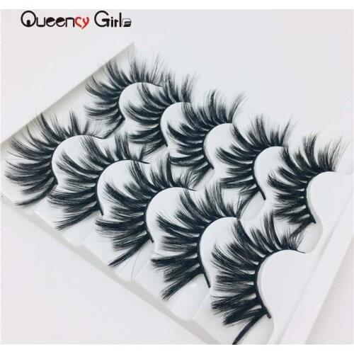 Queenly Girls 5 Pairs 3D Lovely 15mm Mink Fur Eyelashes Extension Thickness Lashes Vender
