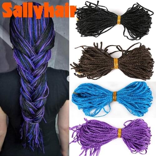 Sallyhair Zizi Box Braids Hair Long 28" Synthetic Crochet Hair Thin Box Braid 28 Strands/Pack Kanekalon Braiding Hair Extensions