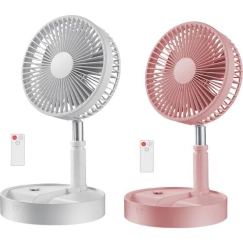 7200mAh Folding Telescopic Floor Desk Fan Remote Control Timing Air Cooler 4 Speed Rechargeable USB Fan for Home Outdoor