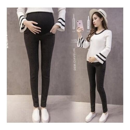 SLYXSH Elastic Waist Maternity Jeans Pants for Pregnancy Clothes Spring Summer 2020 New Pregnant Women Pant Maternity Plus Size