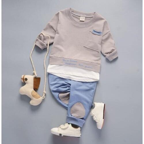 Spring Autumn Children Solid Clothes Suit Baby Boys Girls Fashion Pocket Tops Pants 2Pcs Sets Toddler Kids Active Tracksuits