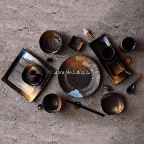 Freely Match Japanese Creative Personality Stoneware Under-glaze Reduction Flame Kiln Into Ceramic Pottery Bowls and Tableware