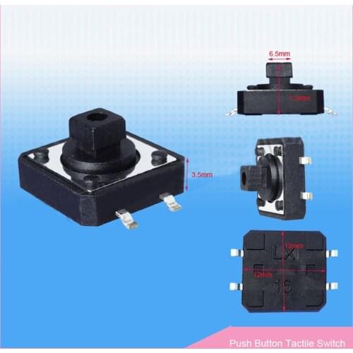 50pcs 12 x 12 x 7.3mm Tact Tactile Push Button Momentary SMD Switch 12V 50mA