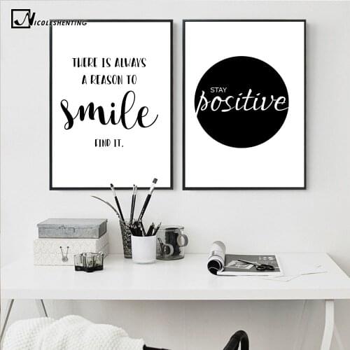 Inspirational Simple Quotes Motivational Poster Prints Black White Wall Art Canvas Painting Education Picture Modern Home Decor