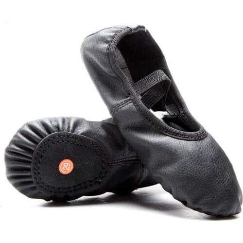 EU25-EU40 Girls Womens Pro Elastic Split Sole Leather Ballet Slipper/Shoe Tan X-Large Black Pink Free Shipping