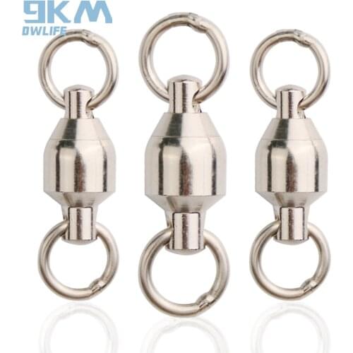 Fishing Swivel Solid Rings Stainless Steel Ball Bearing Swivel Fishing Accessories Connector Freshwater Saltwater Fishing 0#~10