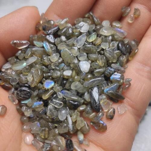 3-5mm Natural Grey Moonstone Crystal Gravel Chips Blue Flashing Stone Decor Natural Stones and Minerals
