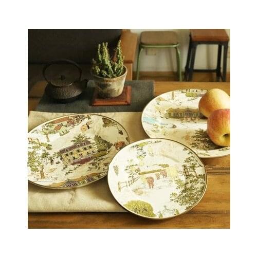 3 pieces/set)Vintage Enamel Plates Dishes Set