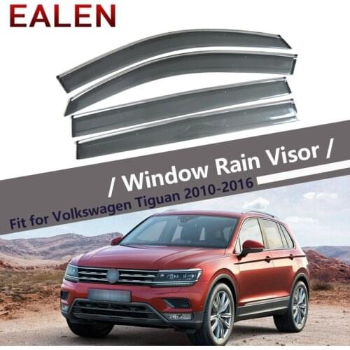EALEN For VW Tiguan 2010 2011 2012 2013 2014 2015 2016 Vent Sun Deflectors Guard accessories 4Pcs/1Set Smoke Window Rain Visor