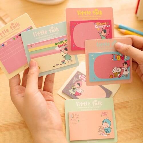 4pcs BZNVN Korean cute note red girl convenience STICKER Stickers square N stickers stickers