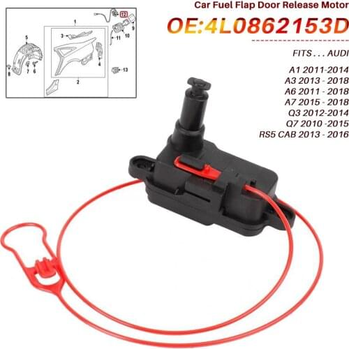 4L0862153D Fuel Flap Door Lock Actuator Motor Control Fuel Tank Cap Lock Actuator Motor Plastic for Audi A1/A3/A6/A7/Q3/Q7/RS5