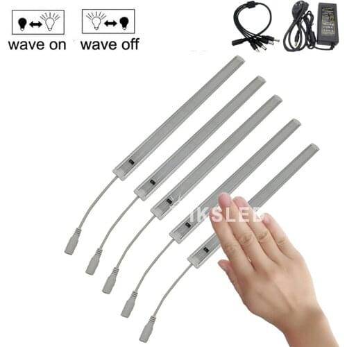 5pcs suit 5730 Motion Sensor Cupboard Wardrobe Bed lamp Under Cabinet Hand Wave Under Cabinet Light Infrared Sensor Rigid Strip