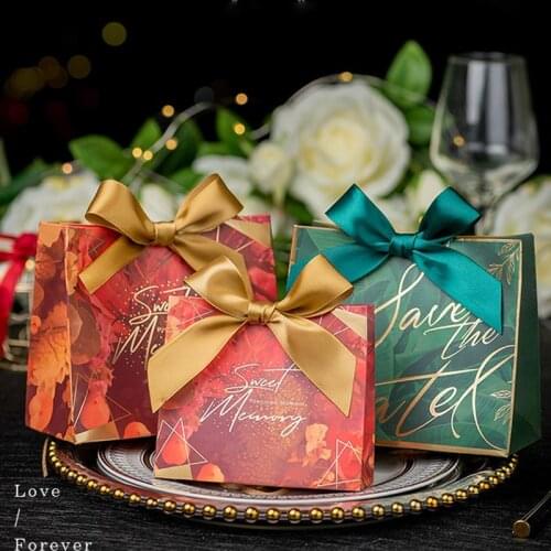 1Pc Creative Lovely Gift Box Bags Simple Marble Paper Bag Wedding Candy Bags Birthday Party Packaging Box Pink Red