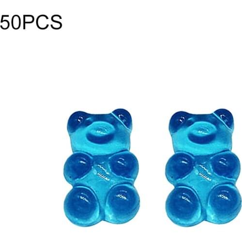 50pcs Universal Gift Cute Flat Back Smooth Glittering Jewelry Making Tiny DIY Craft Resin Gummi Bear Fashion Reusable Charm
