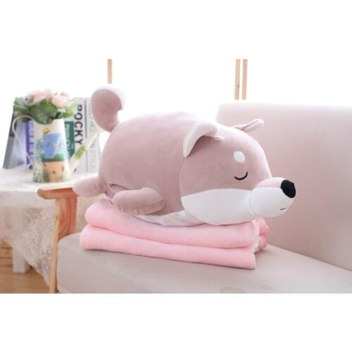 58CM Lovely Chai dog warm hand pillow soft and comfortable Plush Stuffed Chai dog pillow blanket Kawai dog pillow Boy Girl Gift