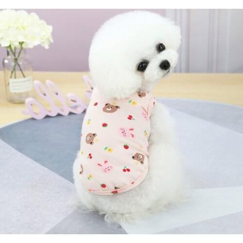 ADEWEL Dog Summer Vest Bear Print Cute Pet Clothes For Small Dogs Puppy Shirts Yorshire Terrier Accessories Dog Supplies