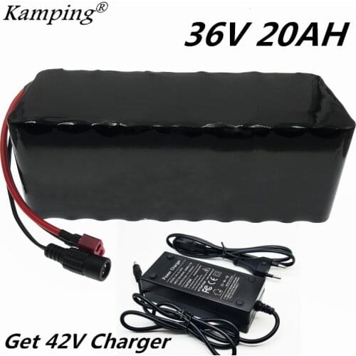 KAM PING 36V 20AH Electric Bicycle Battery Built-in 20A BMS Lithium Battery Pack 36 Volt 2A Charging Ebike Battery + 42v Charger