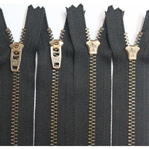 Free shipping 10pcs/lot new 3# zipper Green bronze metal mouths Black zipper 10cm-18cm bull-puncher skirt jeans zipper with lock