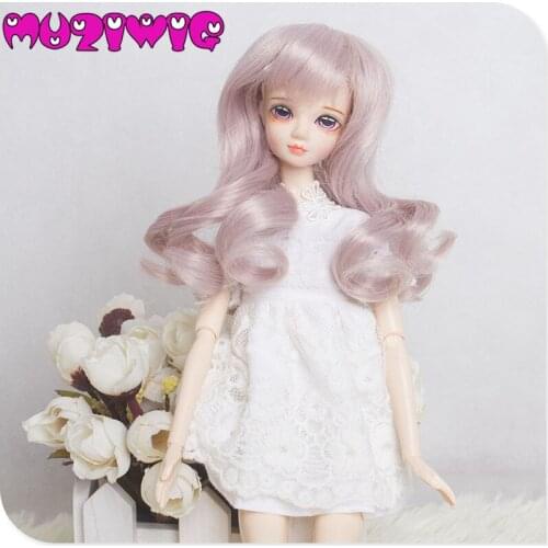 Freeshipping Bjd Wig 1/3 1/4 1/6 1/8 High-temperature Fiber Synthetic Girl Long Curls Hair Doll Wig with Bangs