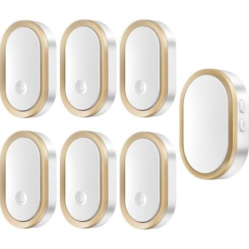 CACAZI Welcome Wireless Doorbell Waterproof 300M Remote 6 Button 1 Receiver Smart LED Light Home Door Ring Bell Electronic