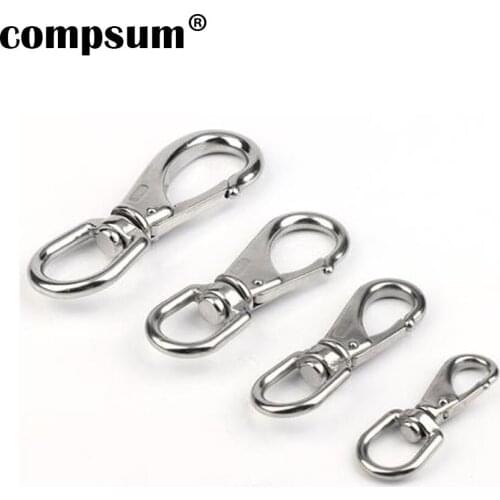Compsum Stainless steel Swivel Eye Spring Snap Hook 304 M4 M5 M6 M7