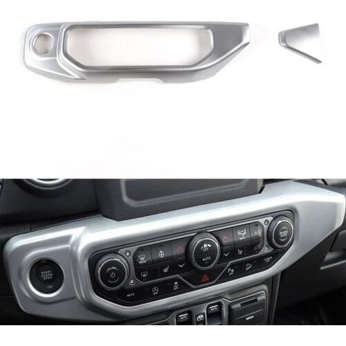 For Jeep JT Gladiator 2018 Up Car Air Conditioner Adjust Switch Button Panel Cover Frame Trim Interior Auto Styling Moldings