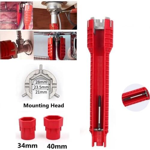 8 In 1 Flume wrench for Sink faucet Anti-slip Kitchen Sink Repair Wrench Bathroom Faucet Assembly Plumbing installation wrench