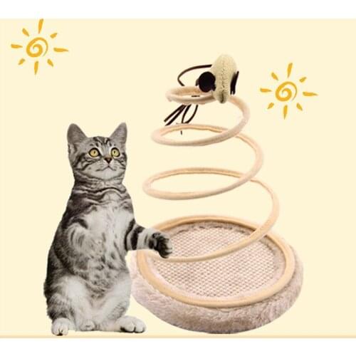Cat Toy Mobile Interactive Plush Spring Plate Pet Mouse Play Chew Toys Pets Cats Goods Plate Cat Mice Supplies Top Pet Products