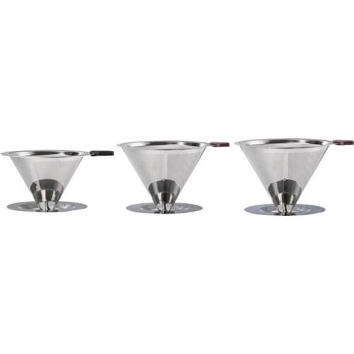 Coffee Filter Double Layer 304 Stainless Steel, Drip Type Metal Funnel Net Pot Filter No Filter Paper Filter Screen Drip Type
