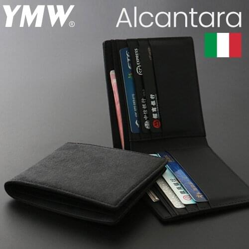YMW ALCANTARA Wallet Women & Man Card Holder Bag Luxury Artificial Leather Slim Cards Small Thin Card Package