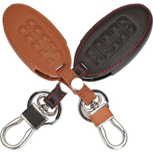 Kutery 5 Buttons Leather Car Key Cover Case For Nissan Murano Altima Maxima Infiniti EX FX G37 Q60 QX50 QX70